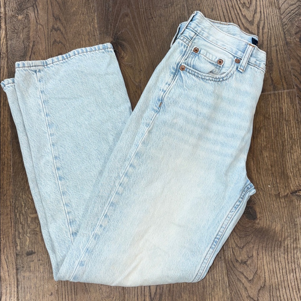 Aeropostale High Rise Baggy Jeans Women’s 2 Short Light Wash 90s